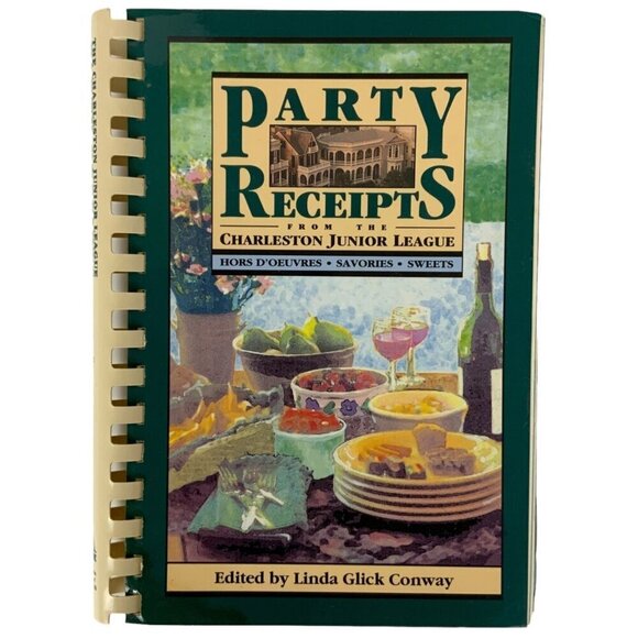 Party Receipts From The Charleston Junior League Cookbook 1993 Southern Recipes - Picture 1 of 14